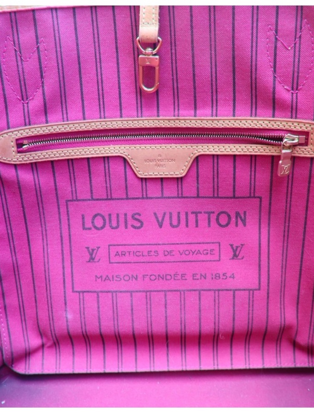 Louis Vuitton Monogram Neverfull Tote in Brown with Rose Interior - Picture 3 of 16